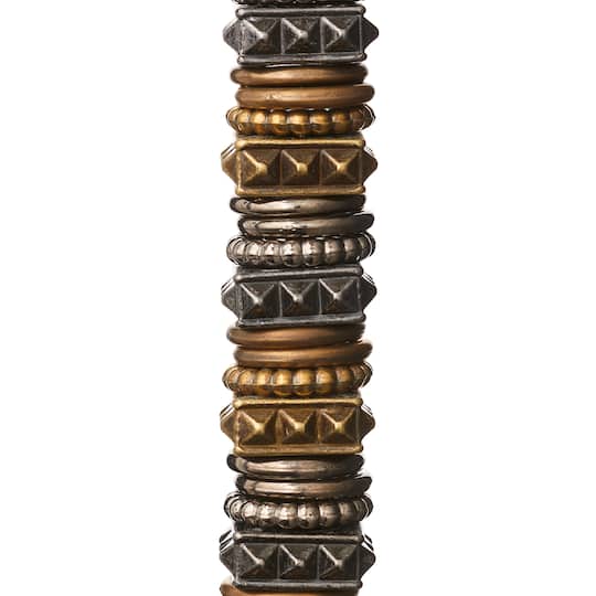 12 Pack: Metal-Plated Carved Ring Acrylic Rondelle Beads, 12mm by Bead Landing™